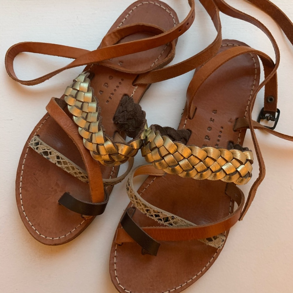 Isapera Mykonos Greek style leather sandals